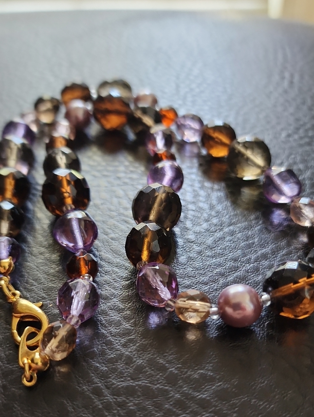 Elegant Joan Rivers Purple and Brown Glass Necklace - Women Jewelry